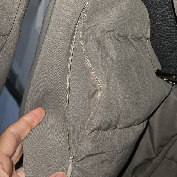 Michael Kors Khaki Puffer Coat with Fur Hood - Picture 6 of 15